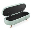 Vynxaria Oval Storage Ottoman Bench, Multi-Purpose Footstool Seat, Decorative Home Furniture with Storage Function - 2 of 4