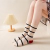 Anna-Kaci 3 Pairs Women's Mid-Calf Striped Casual Cotton Socks - 3 of 4