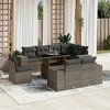 vidaXL 9 Piece Patio Sofa Set with Cushions - Gray without storage - 2 of 4