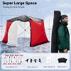 AMERLIFE Insulated Pop-Up Ice Fishing Tent, 3-Layer Oxford Fabric Ice Shanty with Waterproof Cover, Chimney Vent, Anchors, Ropes, and Carry Bag - 2 of 4