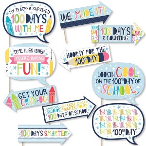 Big Dot of Happiness Funny Happy 100th Day of School - 100 Days Party Photo Booth Props Kit - 10 Piece - 1 of 4