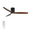 52" Flush Mount Ceiling Fan with Light and 3 Walnut Wood Blades, Modern Low-Noise Ceiling Fan Light for Bedroom or Living Room - The Pop Home - 3 of 4