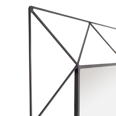 Elegant Gunmetal Rectangular Iron-Spoked 49" Mirror