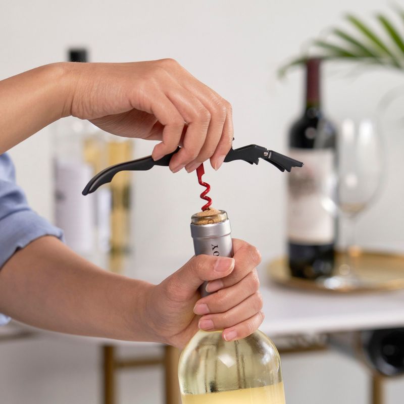 True TrueTap Double Hinged Waiter’s Corkscrew, Matte Black Bottle Opener with Foil Cutter, Wine Key, 2 of 6