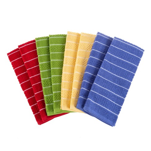 Piccocasa 100% Cotton Kitchen Towel Cleaning Drying Absorbent Dish Towels 6  Pcs : Target