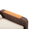 Teamson Home - Outdoor 3 Piece Wicker Recliner Set with Wood Armrests and Cushions - 4 of 4