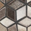 Saro Lifestyle Diamond Patchwork Hair On Leather Poly Filled Pillow, 16"x16", Gray - 3 of 4