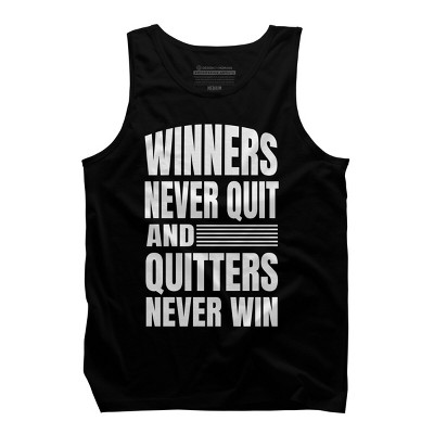 Men's Design By Humans Winners Never Quit, Quitters Never Win By punsalan Tank Top