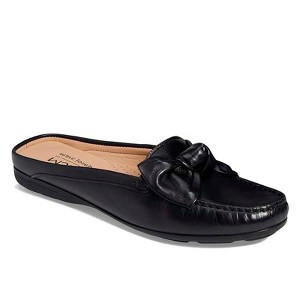Marc Joseph New York | Womens Leather Slip On Diane Street Bow Mule Loafer - Black Napa, 5 - 1 of 4