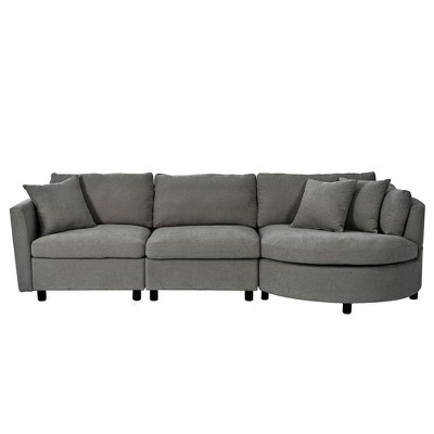 NicBex Modern 111.4" Sectional Sofa Modular Curved Sofa Couch with 3 Pillows for Living Room Apartment