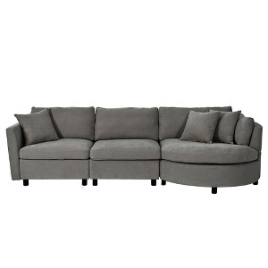 NicBex Modern 111.4" Sectional Sofa Modular Curved Sofa Couch with 3 Pillows for Living Room Apartment - 1 of 4