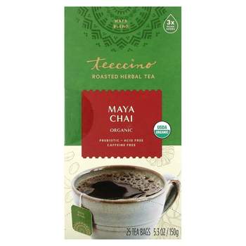 Teeccino Organic Roasted Herbal Tea, Maya Chai, Caffeine Free, 25 Tea Bags, 5.3 oz (150 g)