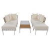 Erica 8-Piece Metal Frame Patio Sectional Sofa Set with 2 Coffee Table, Rattan Outdoor Patio Conversation Set with Cushions - Maison Boucle - 3 of 4