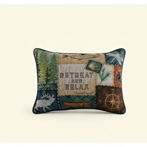 Cotton Blend Woven Pillow ESCAPE TO NATURE – 17x12.5 Inch by Manual Woodworkers and Weavers - 1 of 3