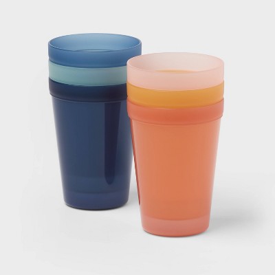 8oz 6pk Plastic Cool Colors Kids' Short Tumblers - Pillowfort™ : Target