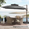 11FT Square Double Top Cantilever Umbrella Outdoor 360° Rotation 6 Heights Adjustable Offset Umbrella with Metal Pole Cantilever Patio Umbrella - 3 of 4