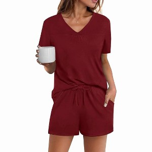 Avidlove Women's Shorts Pajama Set Short Sleeve Sleepwear Nightwear Pjs - 1 of 4