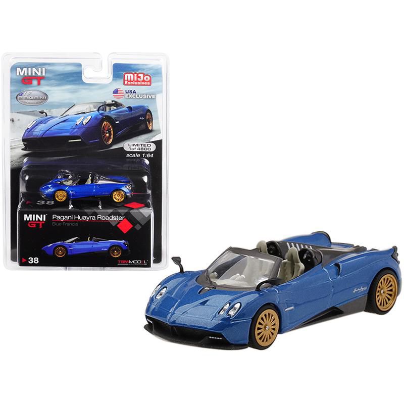 Pagani Huayra Roadster Blue Francia Limited Edition to 4,800 pieces 1/64 Diecast Model Car by True Scale Miniatures, 1 of 4