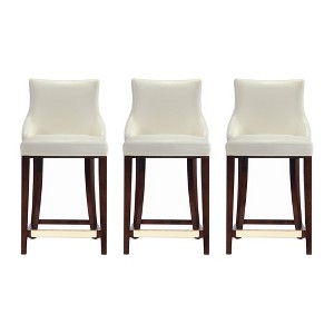 Manhattan Comfort Set of 3 Shubert Modern Leatherette Upholstered Counter Height Barstools - 1 of 4