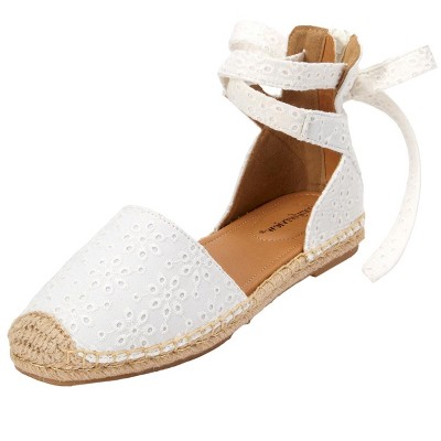 Comfortview Women's Wide Width The Shayla Flat Espadrille - 8 M, White :  Target