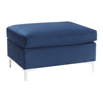 Luxurious Velvet Tufted Jaszira Ottoman in Blue