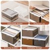 3 Pack Foldable Storage Bin with Lid Stackable Plastic Closet Organizer with Handle Divider Collapsible Drawer Organizer for Toys Clothes - 4 of 4