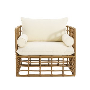 Christopher Knight Home Itania Outdoor Rattan Club Chair with Cushion - 1 of 4