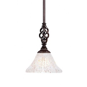 Toltec Lighting Elegante 1 - Light Pendant in  Dark Granite with 7" Frosted Crystal Shade - 1 of 1