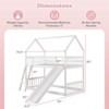 Safstar Twin Over Twin House Bunk Bed with Slide Solid Wood Low Bunk Bed for Kids White - 2 of 4