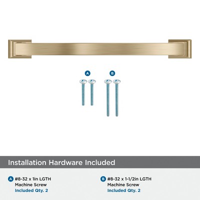 Golden Champagne 7-9/16 inch Modern Bar Pull with Mounting Hardware