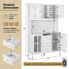 Costway 73” Kitchen Pantry Cabinet Kitchen Storage Hutch with LED lights USB Ports Type-C Port AC Outlets Kitchen Utility Cabinet with 3 Drawers - 3 of 4