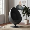 HomeRoots 35" Black Fiberglass And Wool Swivel Egg Chair - 2 of 4