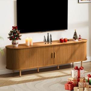 TIRAMISUBEST 55"TV Stand with Power Outlet for TVs up to 60 Inch,Entertainment Center with Storage,Adjustable Shelves & Sliding Doors - 1 of 4