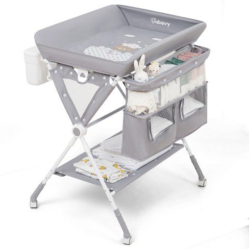 Baby Portable Baby Changing Table Foldable Diaper Change Table With Wheels Adjustable Height Changing Station For Infant Gray Target