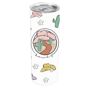 Elanze Designs Howdy Cowboy Cowgirl Cactus Wild West 20 ounce Stainless Steel Travel Tumbler with Lid For Your On The Go Beverages - 1 of 4