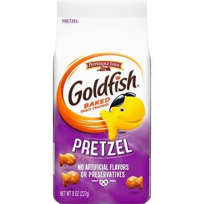 Goldfish Pretzel Crackers, Snack Crackers, 8 oz Bag - Pack of 4