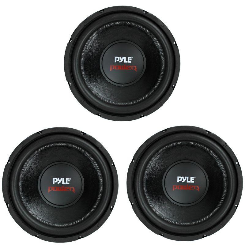PYLE 12" 1600W 4Ohm DVC Black Car Stereo Audio Power Subwoofer Dual Coil(3 Pack), 1 of 7