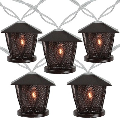 Northlight 10 Candle Lantern Summer Garden Patio Lights - 7.1 ft White Wire