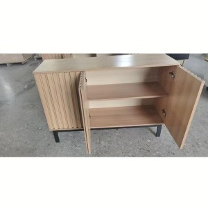 GAOMON Sideboard Buffet Cabinet with Fluted Doors, Wooden Storage Cabinet with Adjustable Shelf,Natural Oak - 1 of 1
