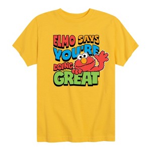Boys' - Sesame Street - Elmo Says Youre Doing Great Short Sleeve Graphic T-Shirt - 1 of 4