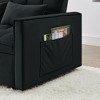 Okak Modern Pull-out Foldable Sofa Bed 54.33" Convertible Loveseat Sleeper Couch Futon with 3 lengths & Adjustable Backrest for Living Room, Black - 4 of 4