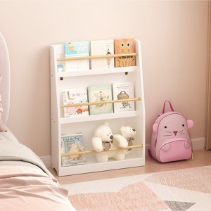 FONTOI 3 Tier Kids Book Shelf, Toy Storage Organizer, Kids Book Rack, Helps Keep Bedrooms and Playrooms Organized, White, 22.83*7.09*31.5 - 1 of 4