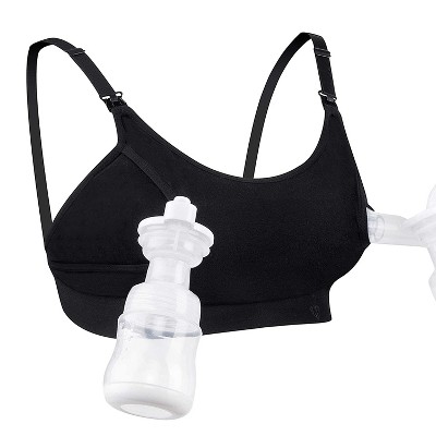 Momcozy Hands Free Pumping Bra, Adjustable Breast-Pumps Holding and Nursing Bra, Suitable for Breastfeeding-Pumps by Lansinoh, Philips Avent, Spectra, Evenflo and More (Black)