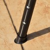 3 Seat Outdoor Canopy Swing - Coffee - WELLFOR: Adjustable Canopy, Rust-Resistant Frame, UV-Protected - 3 of 4