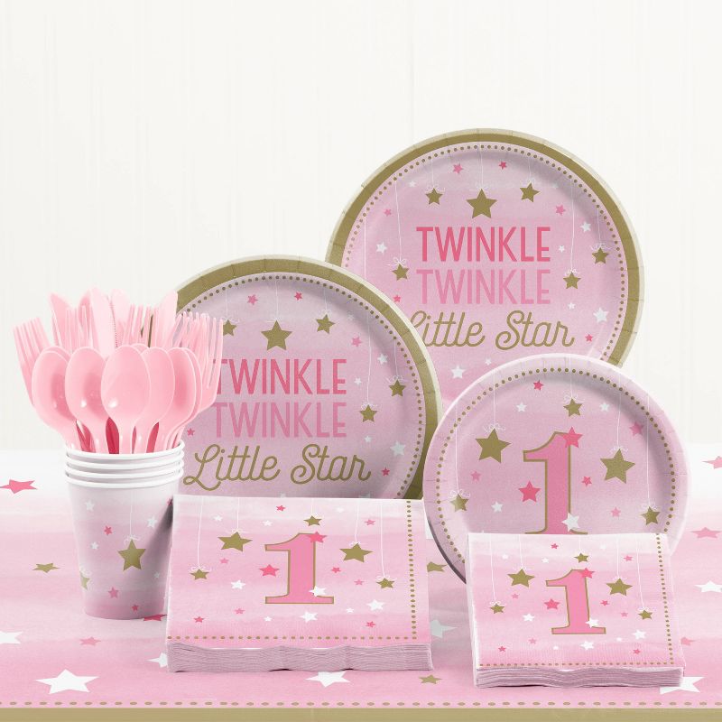 48ct One Little Star Girl 1st Birthday Napkins Pink, 3 of 4