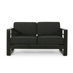 Outdoor Patio Loveseat Sofa with Cushions and Sturdy Aluminium Frame, All-Weather 2-Seat Sofa for Porch, Garden, Deck, or Backyard-The Pop Home - 1 of 4