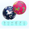 KUYOTQ Pack of 2 Cartoon Playground Balls, Balls for Toddler 1-6, 8.5" Rubber Ball, Indoor & Outdoor Game Toys for Boys Girls with Pump  (Blue+Pink) - 3 of 4