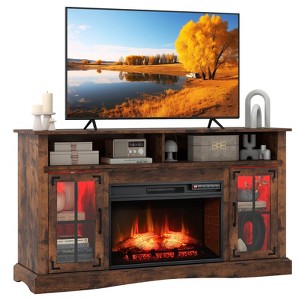 Tangkula Fireplace TV Stand w/ Remote Controls & Thermostat Storage Cabinets - 1 of 4