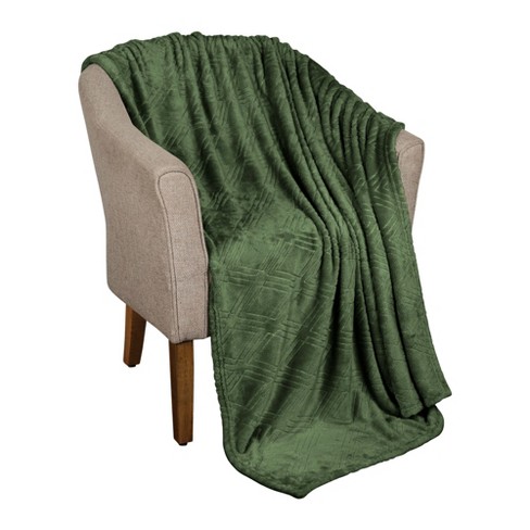  Fleece Blanket Plush Throw Blanket Olive Green Solid