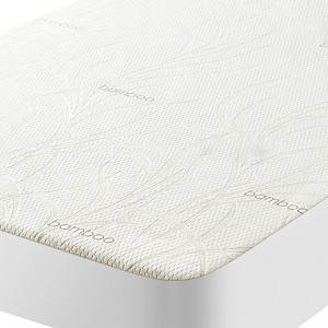 Aoibox Twin XL Waterproof Mattress Protector Bamboo Rayon Odor Resistant Hypoallergenic Deep Pocket Cool Noiseless Cover - 1 of 4